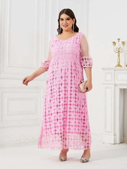 Pink dress summer plus size women's clothing